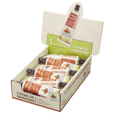 Présentoir 12 tubes de 80g Crème de Marrons SABATON